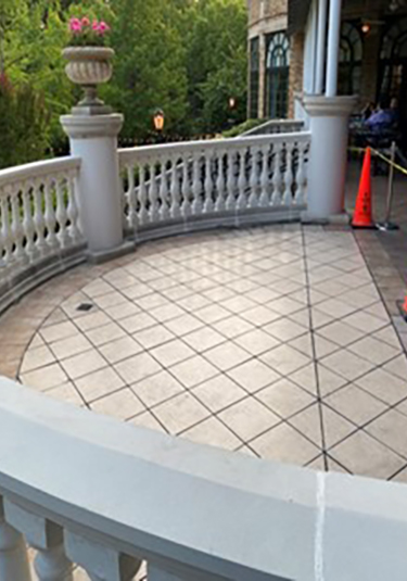 New balcony tiles installed