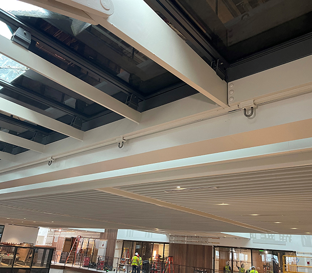 Welded fall protection anchorage system